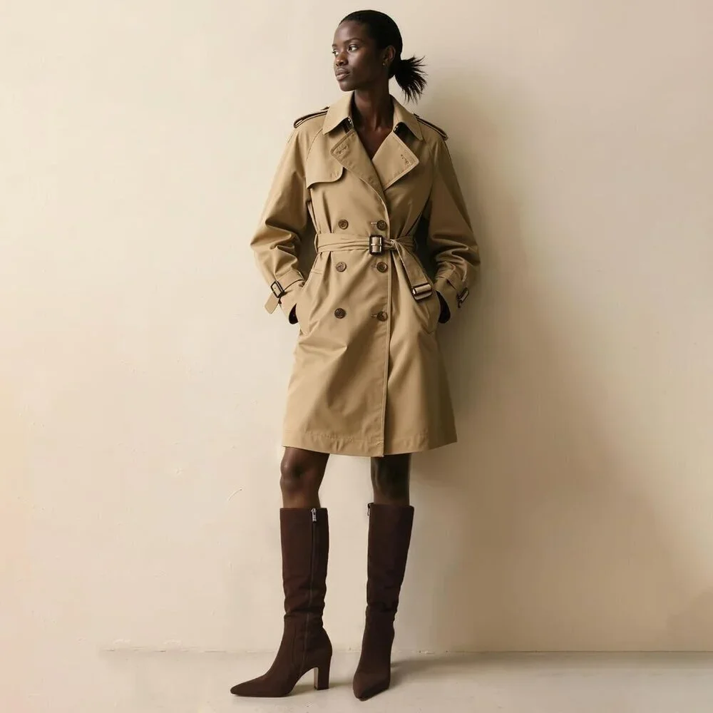 Women Chocolate Chunky Heel Pointed Toe Side Zipper Fall Dressy Comfortable Boot